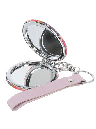 Зеркало карманное, 7 см, металл, стекло, круглое, с увеличением, A070021