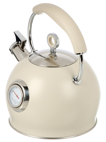 Чайник нерж, 3 л, со свист, нержавеющая сталь, с термометром, Daniks, GS-04436B