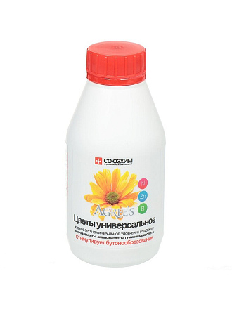 Удобрение Цветы, универсальное, органоминеральное, жидкость, 250 мл, Agree's