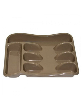 Лоток для столовых приборов, пластик, 33 см, капучино, Violet, 060119