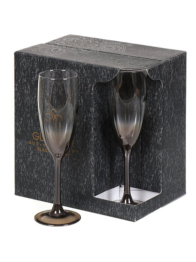 Бокал для шампанского, 170 мл, стекло, 6 шт, Glasstar, Шоколад Омбре, RNСHO_1687_3