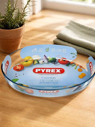 Форма для запекания стекло, 27х39х8 см, 4 л, овальная, Pyrex, Smart cooking, 347B000/5044
