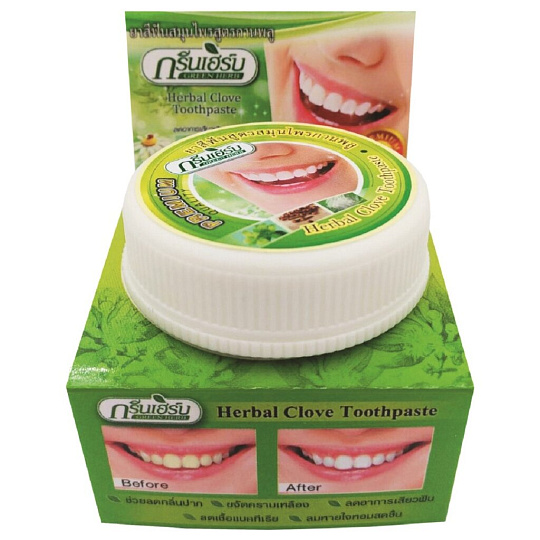Зубная паста Green Herb, Отбеливающая, 25 г