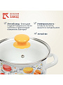Кастрюля эмалированная сталь, 3 л, крышка стекло, цилиндрическая, Керченский металлургический завод, Цветное печенье, 42304-122/4.02-У4, белая - фото 5