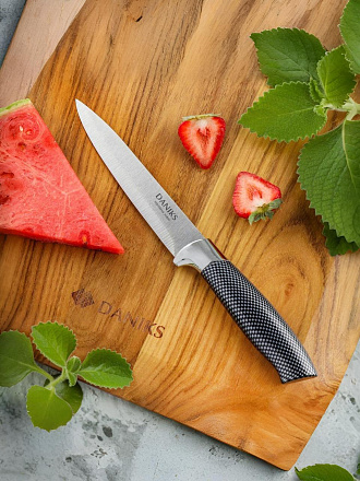 Нож кухонный Daniks, Оптима, универсальный, нержавеющая сталь, 12.5 см, рукоятка пластик, YW-A639-UT