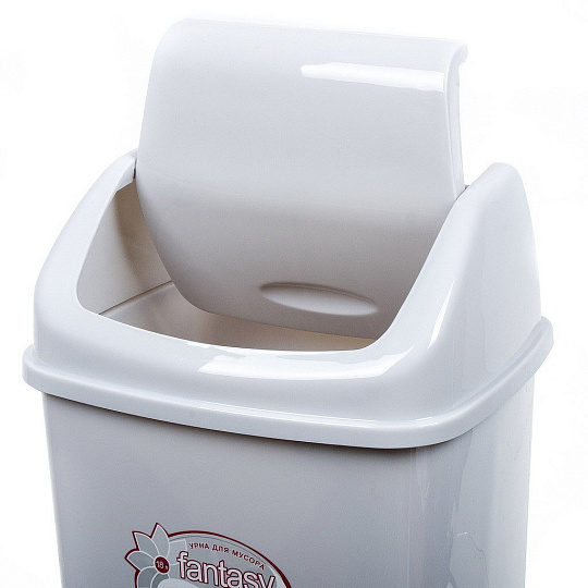 Контейнер для мусора пластик, 18 л, прямоугольный, плавающая крышка, серый, DDStyle, Sympaty, 09403