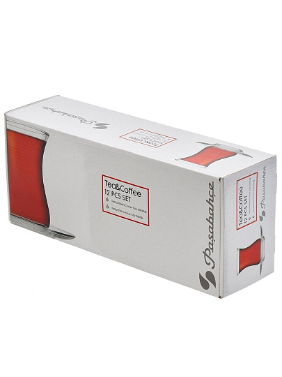Набор чайный стекло, 12 предметов, на 6 персон, 160 мл, Pasabahce, Tea&amp;Coffee, 96308, подарочная упаковка