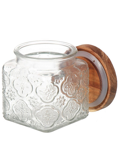 Банка для сыпучих продуктов, стекло, 0.5 л, 9.8х9.8х10.3 см, с крышкой, Восток, Y4-9010