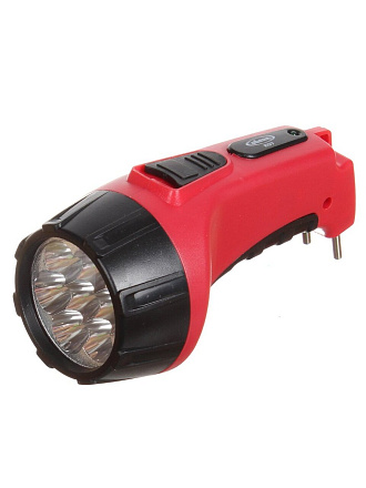 Фонарь ручной, встроенный аккумулятор, Облик, зарядка от сети 220 В, пластик, оранжевый, 207