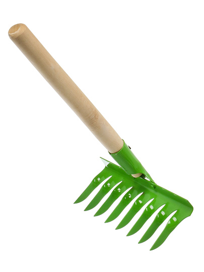 Грабли 8 зуб, сталь, HouseLoft, клепанная тулейка, садовые, черенок деревянный, ГВ8КЛ01