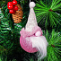 Елочное украшение Санта, розовое, 12.5х5.5 см, полимер, полиэстер, SYPMQA-1021349 - фото 2