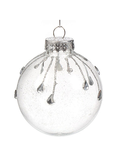 Набор шаров Капли, 4 шт, серебро, 8 см, пластик, F010011