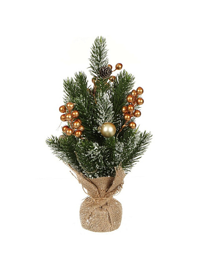 Елка новогодняя настольная, 35 см, ель, зеленая, хвоя литая, SYWB-032135