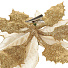 Елочное украшение Пуансеттия, золото-шампань ажур, 15 см, на прищепке, Y4-3009 - фото 2