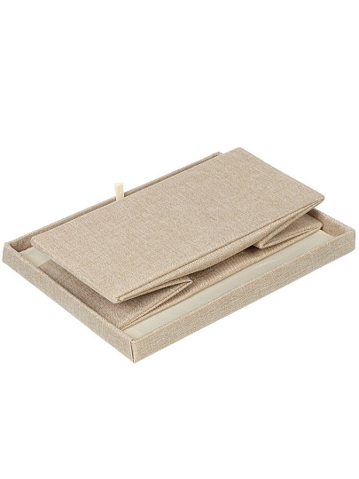 Кофр для хранения, 1 секция, с крышкой, складной, 32х23х15 см, с ручкой, бежевый, A290093