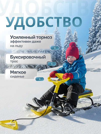 Снегокат Nika, Тимка спорт 1+, ТС1+/WS, Winter sport, черный каркас