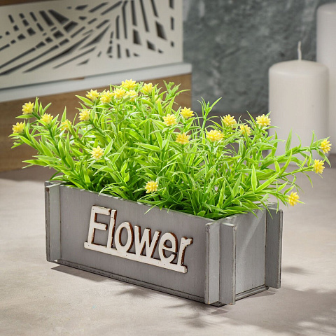 Ящик садовый Флауэр, 15х8х20 см, декоративный, цветы в асс, Y4-5493, в ассортименте