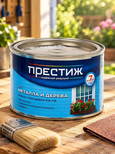 Эмаль Престиж, ПФ-115, алкидная, глянцевая, белая, 0.4 кг