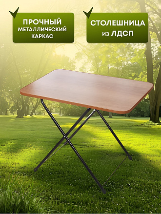 Стол складной 75х50х62 см, прямоугольный, металл, столешница ЛДСП, в ассортименте, Nika, Туристический