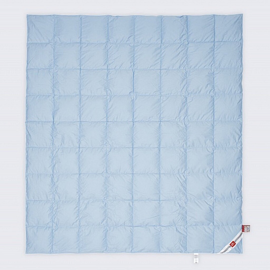 Одеяло евро, 200х220 см, Классика, пух 90% + перо 10%, всесезонное, чехол хлопок, кант, Kariguz