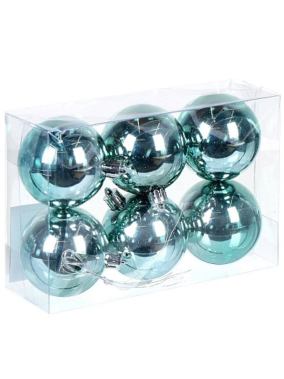 Елочный шар 6 шт, мята, 6 см, SYQB-0122293