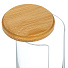 Контейнер для ватных дисков, 7.5х7.5х19 см, бамбуковая крышка, пластик, прозрачный, Y4-7849 - фото 2