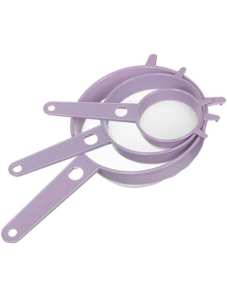 Сито пластик, 3 шт, с ручкой, в ассортименте, Альтернатива, М545