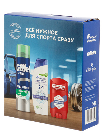 Набор подарочный для мужчин, Head &amp; Shoulders, Основной уход, шампунь 200 мл, гель для бритья Gillette 200 мл