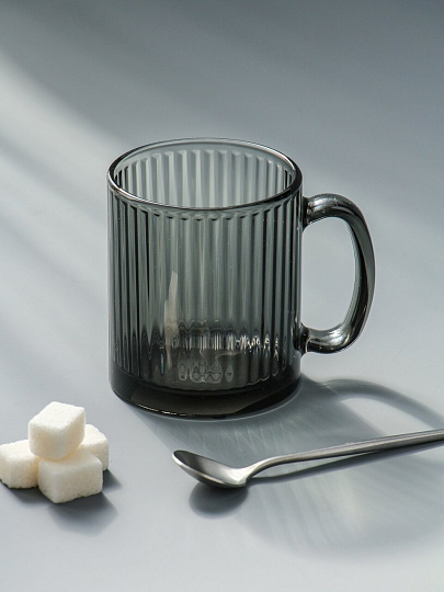 Кружка стекло, 320 мл, Чайная Вертикаль, ОСЗ, 24с2394, графит