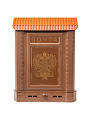 Ящик почтовый пластиковый замок, Цикл, Премиум, 6125-00, коричневый, c орлом, c декоративной накладкой