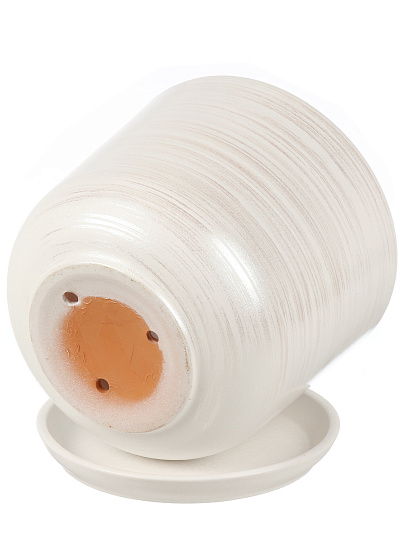 Горшок керамика, 5.6 л, 22х22.5 см, белый, Галактика №5, 008775