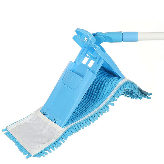 Швабра плоская, микрофибра, голубая, Аквамаг, TB-031