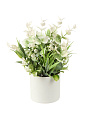Цветок искусственный декоративный Композиция белых цветов, в кашпо, 24х8 см, A300100 - фото 2