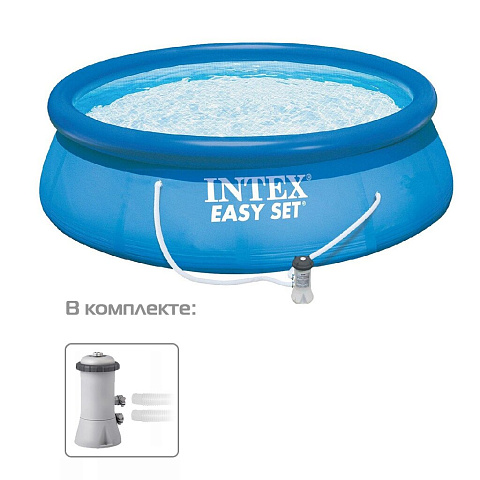 Бассейн надувной Intex, 305х76 см, Easy Set, 28122GN, фильтр-насос, 3853 л