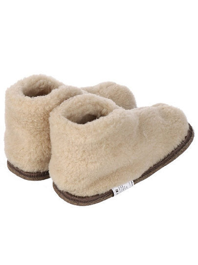 Чуни для женщин, шерсть, бежевые, р. 37-38, закрытые, МЧ01БЖ