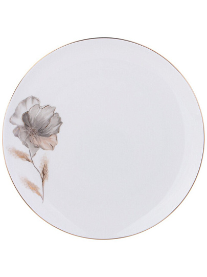 Набор тарелок обеденный, фарфор, 2 шт, 26 см, круглый, Inspiration Золотой цветок, Lefard, 422-120, белый