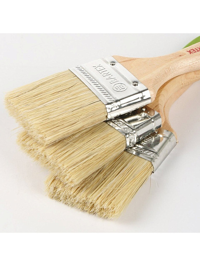 Набор кистей Bartex, Стандарт, 3 шт, 50 мм, натуральная щетина, рукоятка дерево