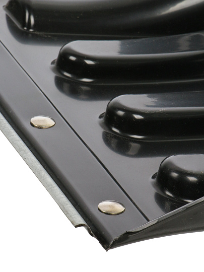 Лопата для снега пластик, с оцинкованной планкой, 500х375 мм, черенок металлический, ручка силы, Домбай