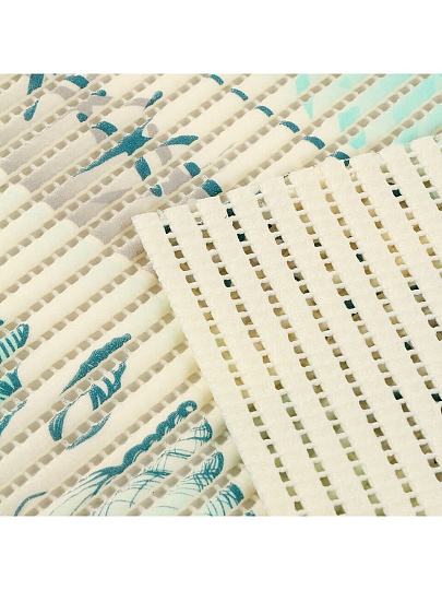 Коврик для ванной, антискользящий, 0.65х15 м, вспененный ПВХ, бирюзовый, Вилина, Аква Стандарт, V18BL, ракушки