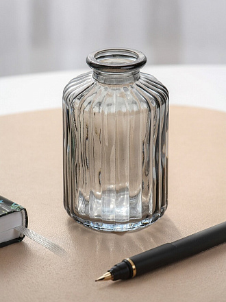 Ваза стекло, настольная, 9.7х6.4 см, Графит