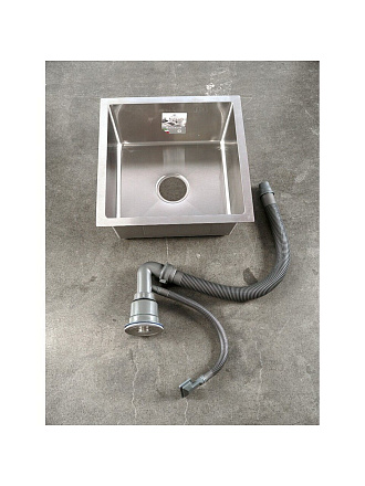 Мойка кухонная врезная, Diadonna, нержавеющая сталь, 440х440х200 мм, сатин, DS4444