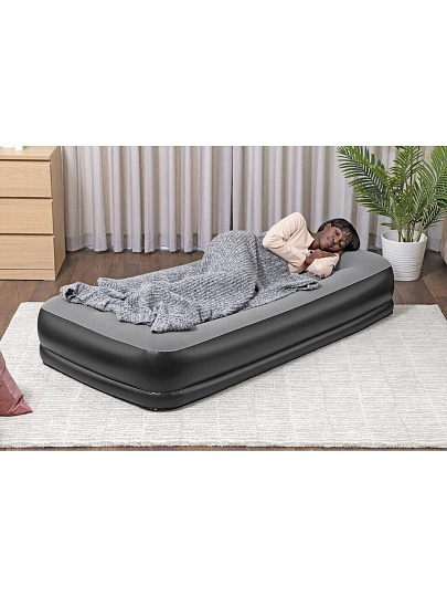 Кровать надувная Bestway, 191х97х36 см, 67723, насос встроенный, электрический, флокированная, с сумкой, 150 кг