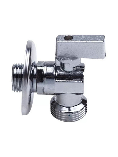 Кран для воды, 1/2"х3/4", ш-ш, латунь, угловой, с обратным клапаном, AquaLink