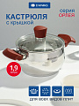 Кастрюля нержавеющая сталь, 1.9 л, крышка стекло, Daniks, Орлея, GS-01159P-16CA, индукция