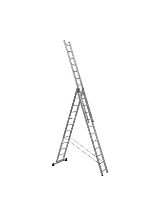Лестница 3 секции, 12 ступеней, алюминий, 7.86 м, 150 кг, Alumet, 5312