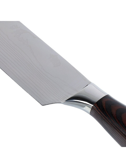 Нож кухонный Daniks, Classic G10, шеф-нож, нержавеющая сталь, 20 см, рукоятка дерево, Y4-8912