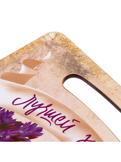 Доска разделочная дерево, 29х21х0.6 см, с ручкой, прямоугольная, Ф-18