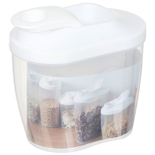 Банка для сыпучих продуктов, пластик, 1 л, с крышкой, U8001-1