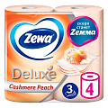 Туалетная бумага Zewa, Deluxe, 3 слоя, 4 шт, 18.8 м, с втулкой, персик