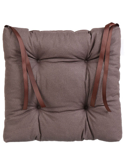 Сиденье мягкое велюр, 40х40 см, кофе, чехол 100% хлопок, Кантри